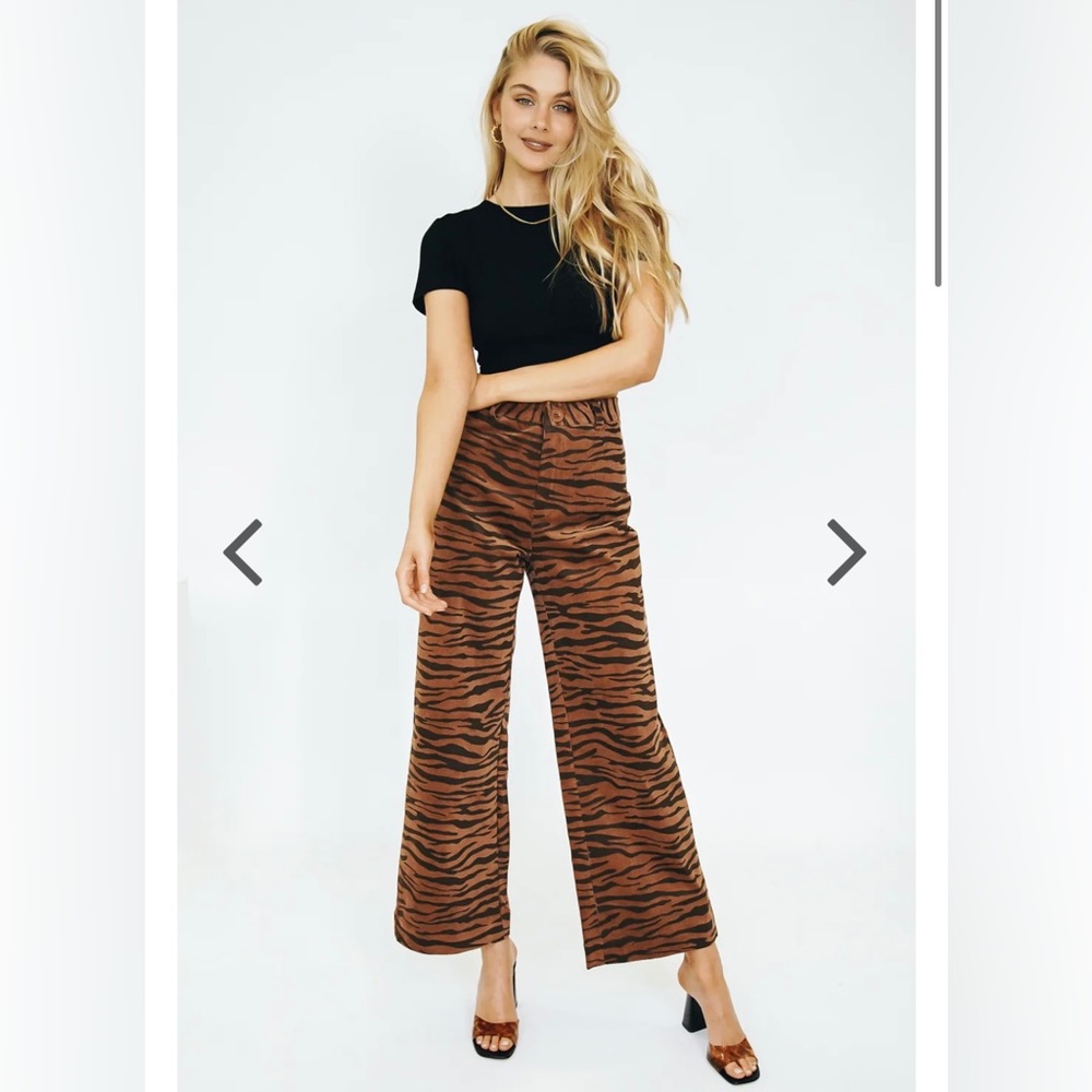 Backstage corduroy tiger print pants
